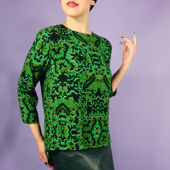 H&M Tops - Green and Black Print Top H&M Tops - Green and Black Print Top